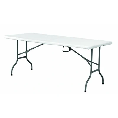 Image of EazyGoods 6 Foot Folding Plastic Trestle Table, White, 182 x 75 73 cm