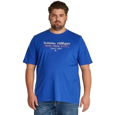 Image of Tommy Hilfiger Center Stack TEE Print Tshirt, Men&#039;s, Size: XXL, Wedge blue