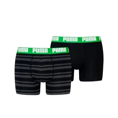 Image of PUMA Men&#039;s Herritage Stripe Boxer Shorts, Green Combo, M