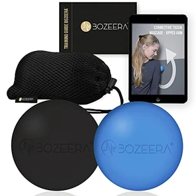 Image of [Lacrosse Ball Set of 2] Lacrosse Massage Trigger Point 2X 6cm Balls Includes Free Video Instructions, Booklet &amp; Bag Premium