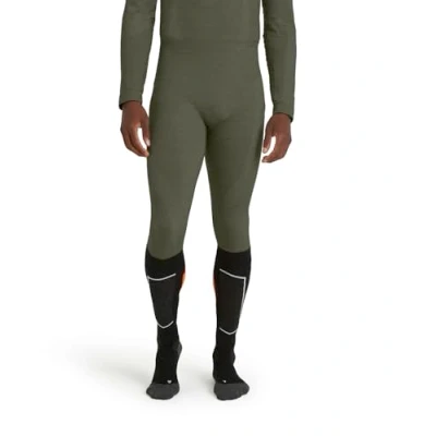 Image of FALKE Men&#039;s Wool Tech Long M TI Functional Yarn Quick Dry 1 Piece Base Layer Bottom, Green (Olive 7830), L