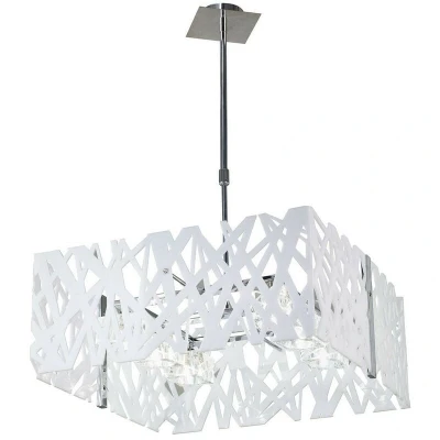 Image of Tokio Square Telescopic 6 Light G9, Gloss White/Polished Chrome