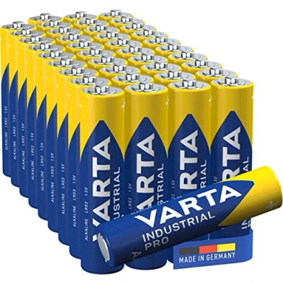 Image of VARTA Industrial Pro AAA Micro Alkaline Batteries LR03 40 pack, Made in Germany, environmentally friendly packaging