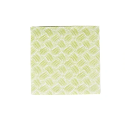 Image of Caspari Basketry Moss Green Paper Linen Dinner Napkins 12 Per Package
