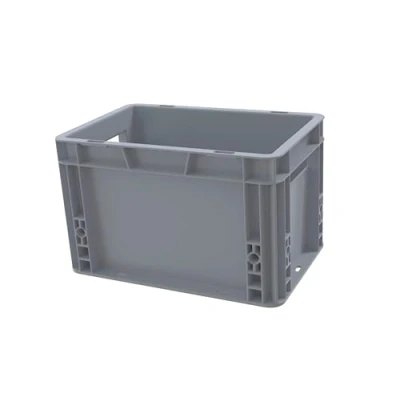 Image of Solent Plastics Recycled Plastic ECO Euro Stacking Industrial Storage Containers Boxes Crates! (7 Litre 30 x 20 19cm), Dark Grey (SPKRC)