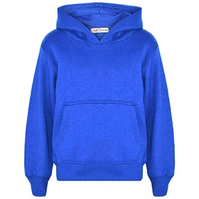 Image of A2Z 4 Kids Girls Boys Plain And Tie Dye Print Sweatshirt Pullover Sweat Hoodie Royal 2 3