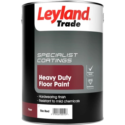 Image of Leyland Trade Heavy Duty Floor Paint Tile Red 5L