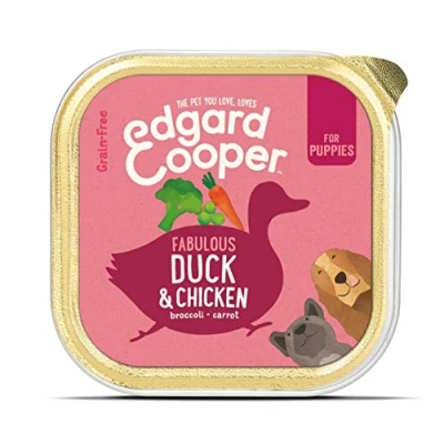 Image of Edgard &amp; Cooper Duck and Chicken Wet Food with Broccoli Carrot for Puppies