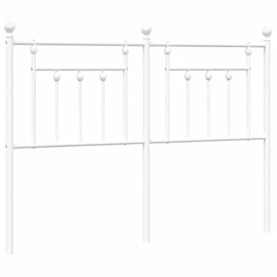 Image of vidaXL White Metal Headboard 135 cm Bed Frame Accessory Powder Coated Steel Build Ideal Bedroom Furniture Offers Exceptional Back Support Requires Assembly