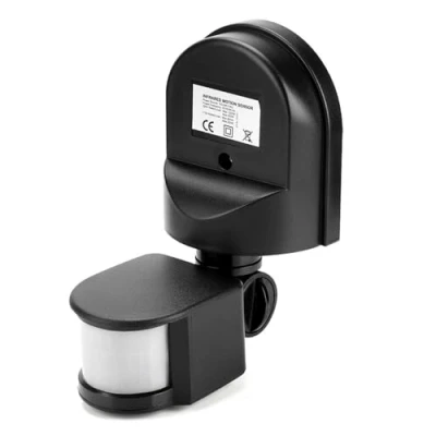 Image of Adjustable Body Motion Infrared PIR Sensor, Detector Light Bulb with Switch, External Outdoor Sensor Installation Screws(Black)