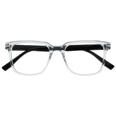 Image of OPULIZE LEO Reading Glasses Large Rectangular Frame Clear Black Arms Mens Womens Spring Hinges R55 C +1.50