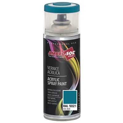 Image of Ambro Sol V4005021 Multipurpose Acrylic Enamel Spray Paint, Water Blue, 400 ml