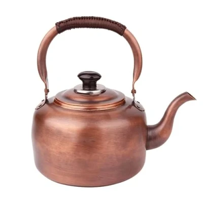Image of Kettle Stovetop Whistling Tea Copper Vintage Pots Teapot with Handle Coffee for Gas Stove Kettle(Size:3L)