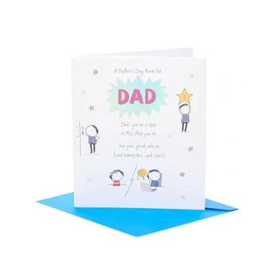 Image of UK Greetings Father&#039;s Day Card for Dad Dad, Grandad, Husband Him, Boys, Men Sweet Poem Design With Envelope 159x184 mm