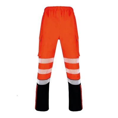 Image of BeeSwift Deltic Hi Vis Overtrousers Two Toned Orange/Black Water Repellent PPE Safety Workwear Personal Protective Clothing Outerwear Work 3X Large