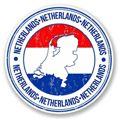 Image of 2 x 10cm/100mm Netherlands Vinyl SELF Adhesive Sticker Decal Laptop Travel Luggage Car Bike Sign Fun #5537