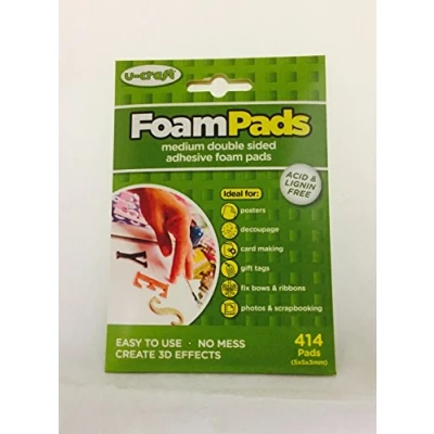 Image of 2 x U Craft Self Adhesive Double Sided Sticky Foam Pads 5x5x3mm 200457