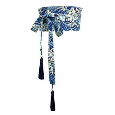 Image of Fancy Pumpkin Vintage Japanese Yukata Kimono Robe Obi Belt Harajuku Waistband D8