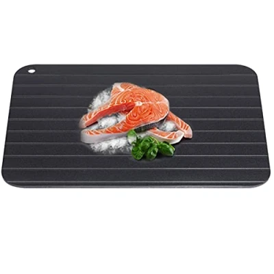 Image of Fast Defrost Tray, Metal Aluminum Safe Food Meat Defrosting Thawing Tray Quickly and Safely No Electricity Plate for Home Kitchen.