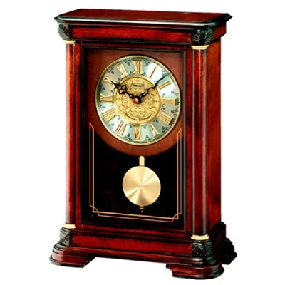 Image of Seiko Wooden Pendulum Mantle Mantel Quartz Battery Clock with Westminster or Whittington Chime, Volume Control QXQ008B