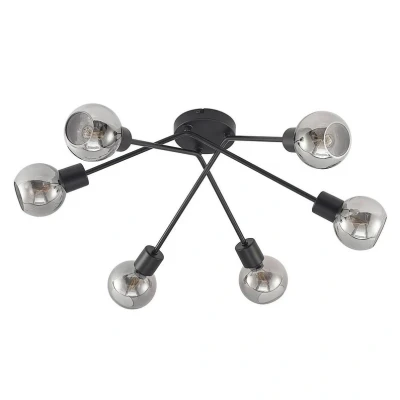 Image of Lindby Lioma ceiling light, 6 bulb, black