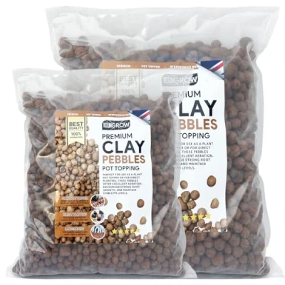 Image of UKGROW 20L Professional Grade Expanded Clay Pebbles Optimal Hydroponic Growth &amp; Striking Decorative Horticultural Aggregate