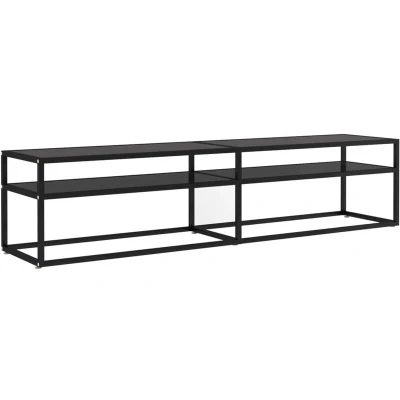 Image of vidaXL TV Cabinet Black 180x40x40.5 cm Tempered Glass