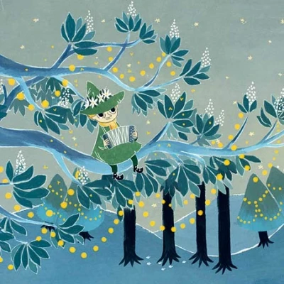 Image of Moomin Snuffkin Tree Square Blank Card MOOM70