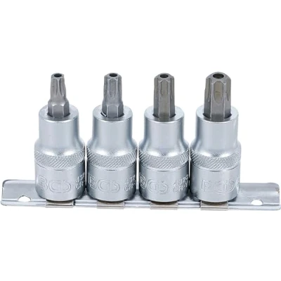 Image of BGS 8885 Bit Socket Set 12.5 mm (1/2&quot;) Drive T Star tamperproof (for Torx) T40 T55 4 pcs.