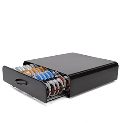Image of SYSYLY Coffee Pod Holder Storage Drawer Compatible with 64 Tassimo Pods,Coffee Machine Stand, Dispenser,Kitchen