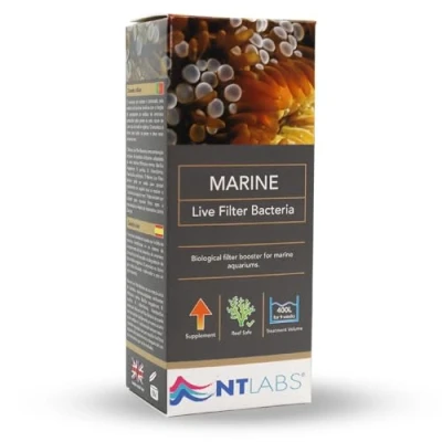 Image of NT Labs Live Filter Bacteria, Biological Booster for Marine Aquariums, Blend of Adapted Nitrifying Helps Resolve New Tank Syndrome, 100ml