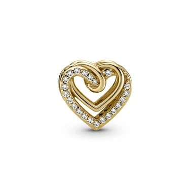 Image of Pandora Gold Freehand Heart Charm