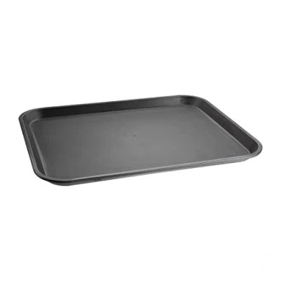 Image of Olympia Kristallon Rectangular Non Slip Food Serving Tray 405 mm, Black, Polypropylene Plastic, Canteen Tray, Size: 405(W) x 305(D)mm / 16 12 inch, Dishwasher Safe, Professional &amp; Home Use, GM238