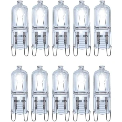 Image of 10 Pack Philips Halogen 42W G9 D Warm White lamp Bulbs (Capsule, G9, D, White)