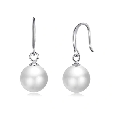 Image of Philip Jones Sterling Silver White Pearl Drop Earrings