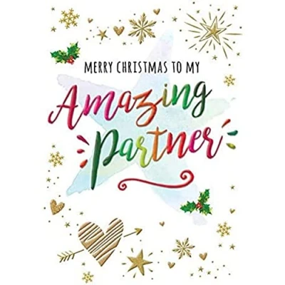 Image of Piccadilly Greetings Modern Christmas Card Partner 9 x 6 inches