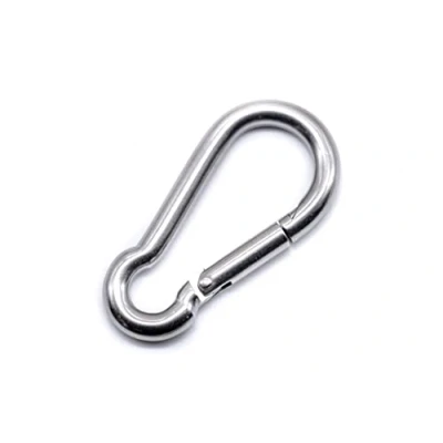 Image of Stainless steel carabiner snap spring hook A4 316 marine grade hiking fishing camping keychain (4, 6mm x 60mm)