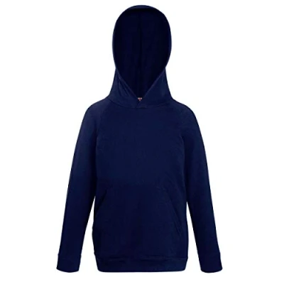 Image of Fruit of the Loom Childrens Unisex Lightweight Hooded Sweatshirt/Hoodie (12 13) (Deep Navy)