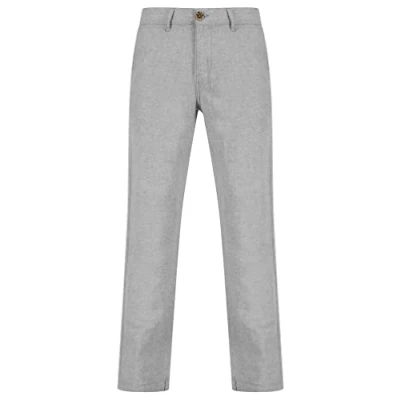 Image of Tokyo Laundry Men&#039;s Maulua Linen Cotton Blend Straight Leg Trousers Grey