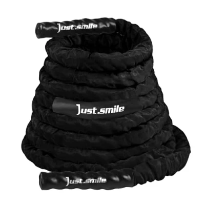 Image of Fitness Battle Rope, 30ft Length, 1.5&quot; Diameter, Rope with Cloth Sleeve Heavy Ropes for Home Gym and Workout,Power