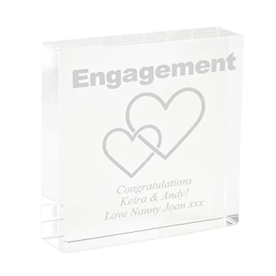 Image of The Gift Experience Personalised Engagement Keepsake, Engraved Wedding Gifts, Gifts