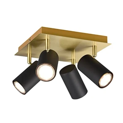 Image of Trio Leuchten Ceiling Light Black and Gold gu10