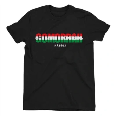 Image of MILKGROUND Gomorrah Italian Logo Men s Black T Shirt XL