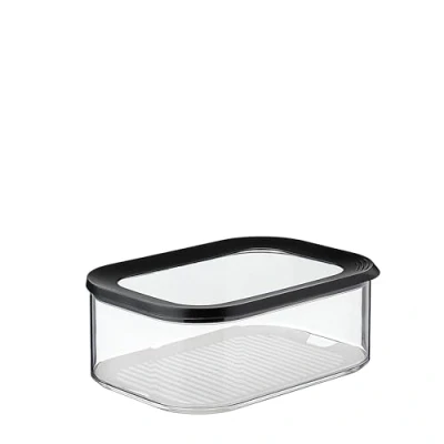 Image of Mepal Cheese Box Storage with Lid for Chunks &amp; Slices Airtight Fridge Organizers 2000 ml Black