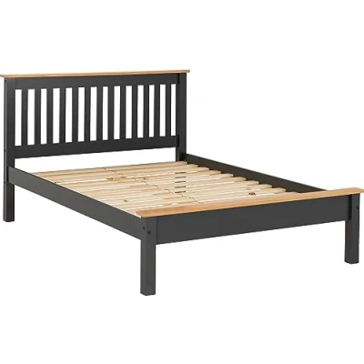 Image of Seconique Monaco 5&#039; King Size Low End Bed in Grey/Oak Effect