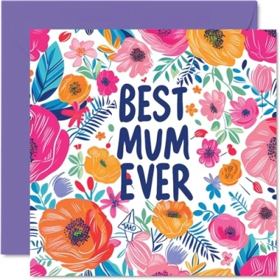 Image of Heartfelt Mothers Day Cards for Mum Best Ever Happy Birthday Card from Daughter Son, Gifts Mum, 145mm x Mother&#039;s Greeting Mama Mummy Mom