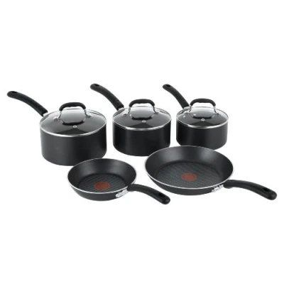 Image of Tefal E857S544 Premium Non stick Cookware Set with Induction, 5 Pieces Black