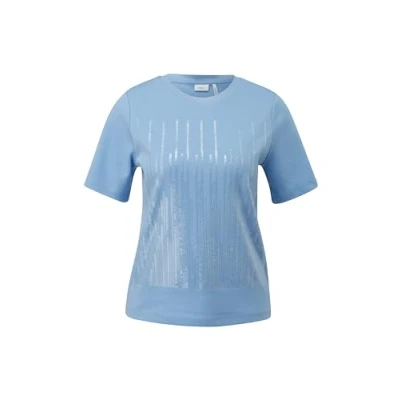 Image of s.Oliver Women&#039;s 2144037 Sequin T Shirt, Blue 53d1, 8