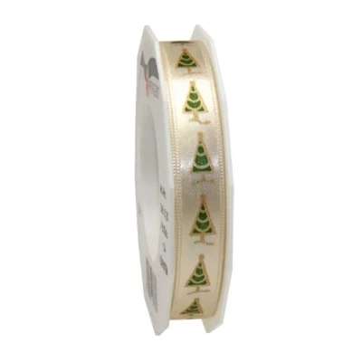 Image of C.E. Pattberg Präsent Kärnten Printed Satin Ribbon Cream 15 mm width, 20 m length