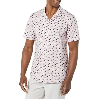 Image of Amazon Essentials Men&#039;s Standard Fit Vacation Shirt, Lavender Palm Leaf Print, S